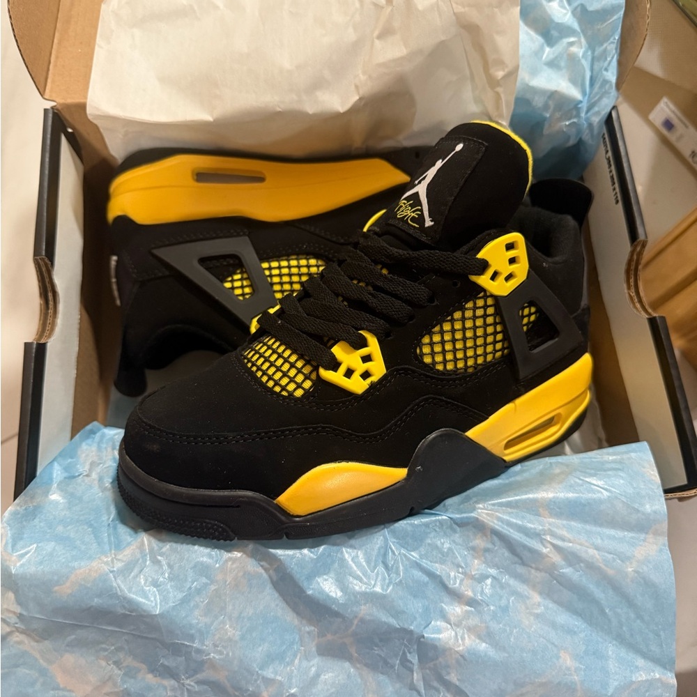 Kids Black and Yellow Sneakers